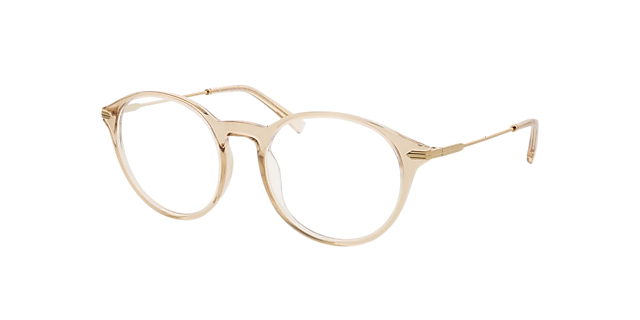 Omaha Kristal nude  &  goud KunststofEyeglass Frames van B24, Hoekweergave