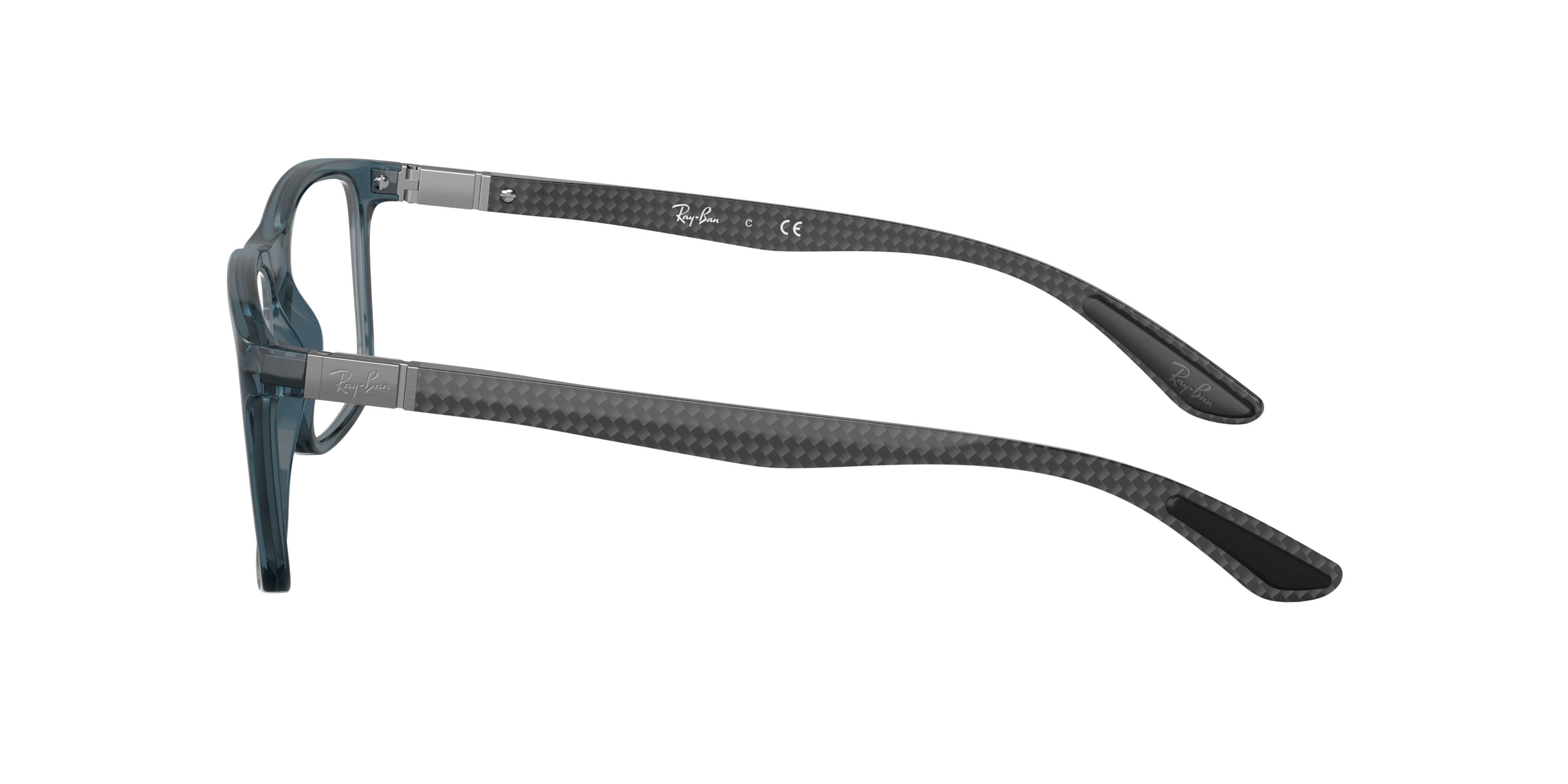 RB8908 Blau transparent KunststoffEyeglass Frames von B24, Seitenansicht