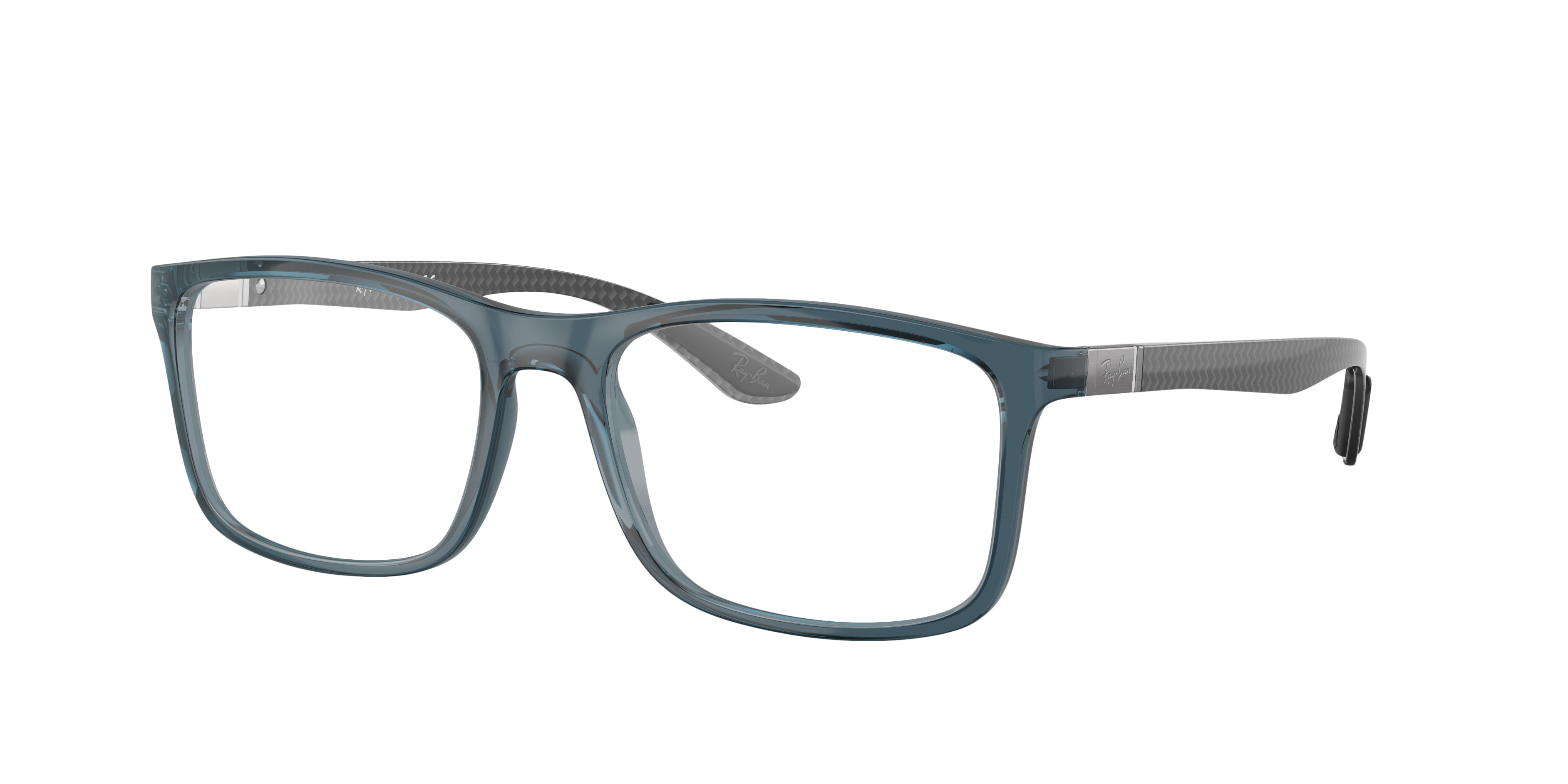 RB8908 Blau transparent KunststoffEyeglass Frames von B24, Dreiviertelansicht