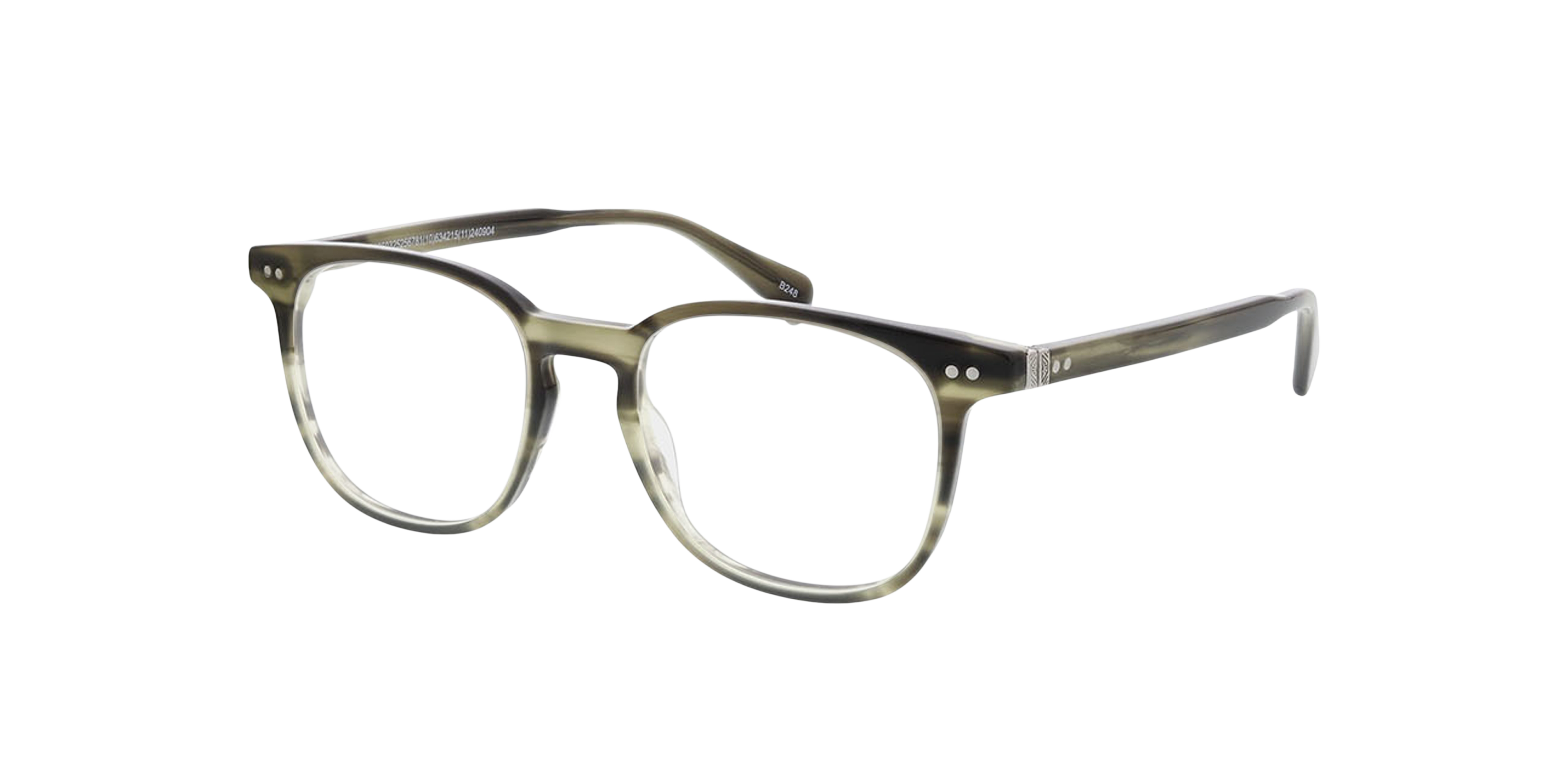 Basel Kristal groen hoorn AcetaatEyeglass Frames van B24, Hoekweergave