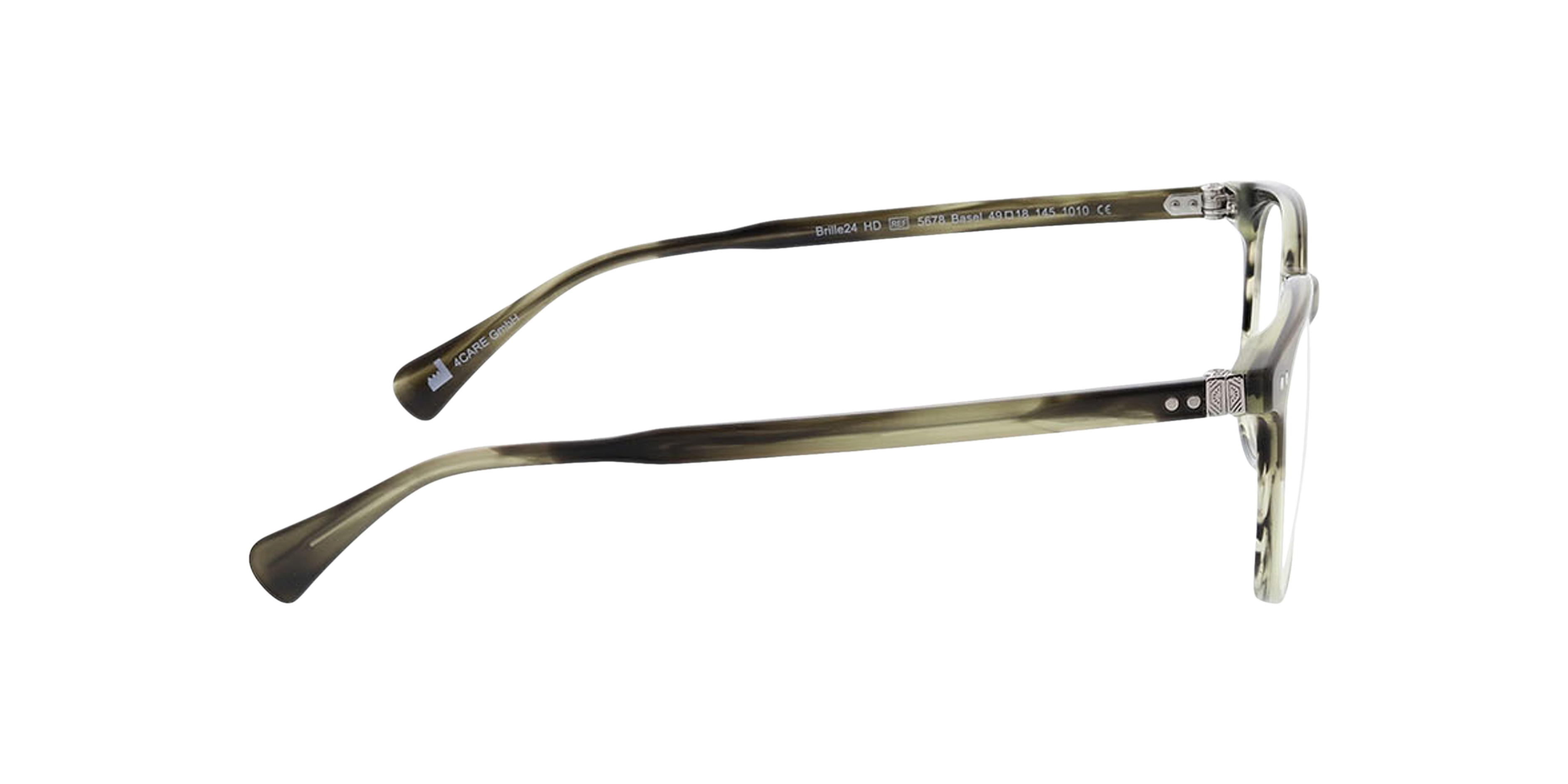 Basel Kristal groen hoorn AcetaatEyeglass Frames van B24, Zijaanzicht