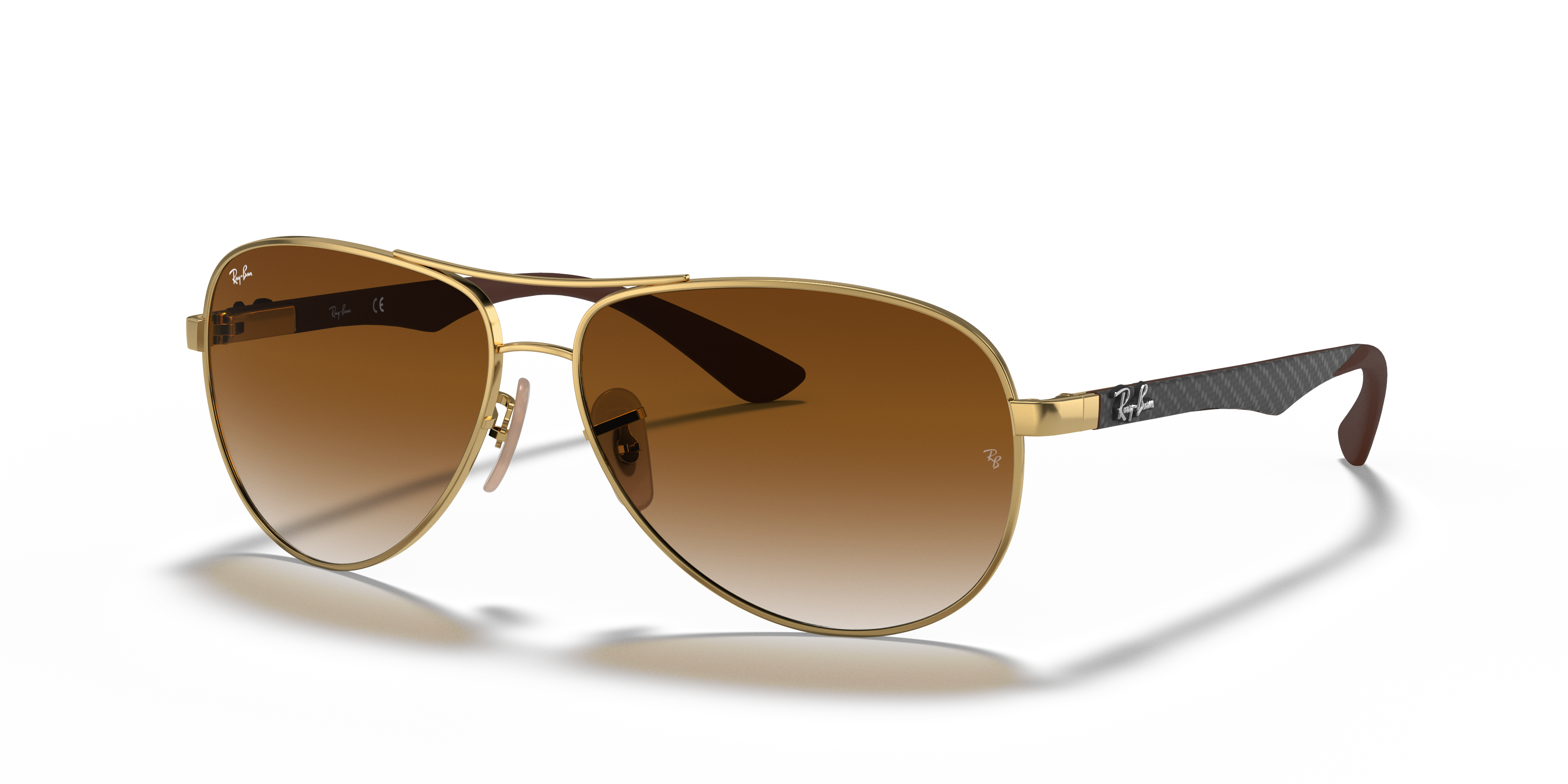 RB8313 Arista Gold MetallSunglass Frames von B24, Dreiviertelansicht