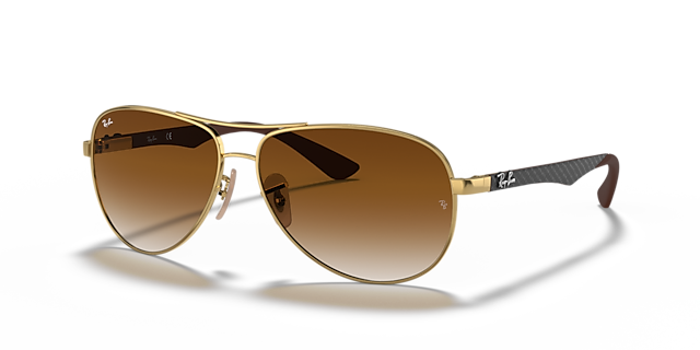RB8313 Arista Gold MetallSunglass Frames von B24, Dreiviertelansicht