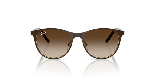RB9552S Matte Brown On Arista Gold MetallSunglass Frames von B24, Vorderansicht