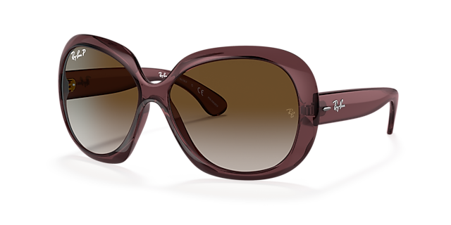 RB4098 Dunkelbraun transparent KunststoffSunglass Frames von B24, Dreiviertelansicht