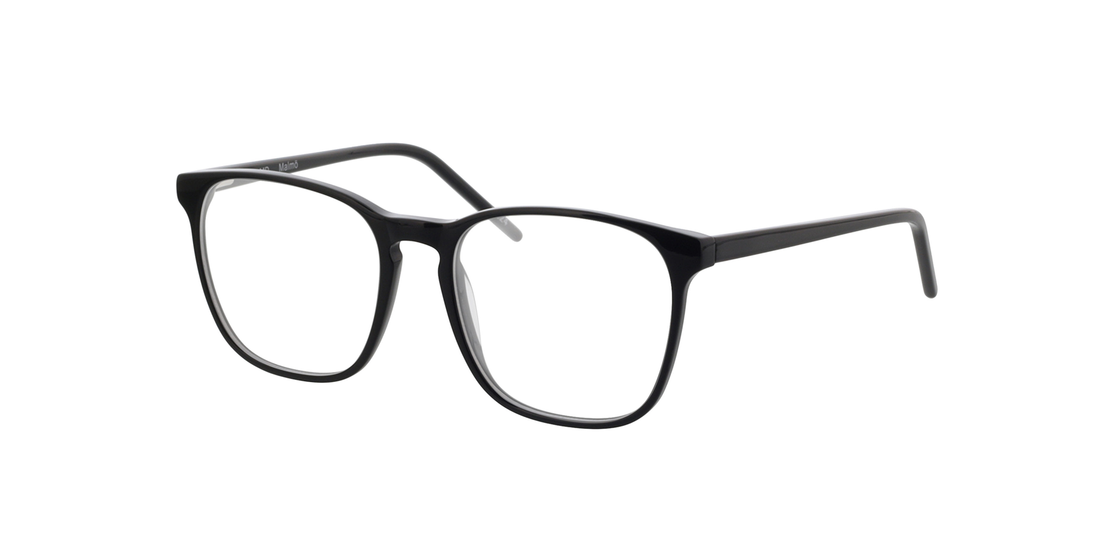 Malmö Schwarz AcetatEyeglass Frames von B24, Dreiviertelansicht