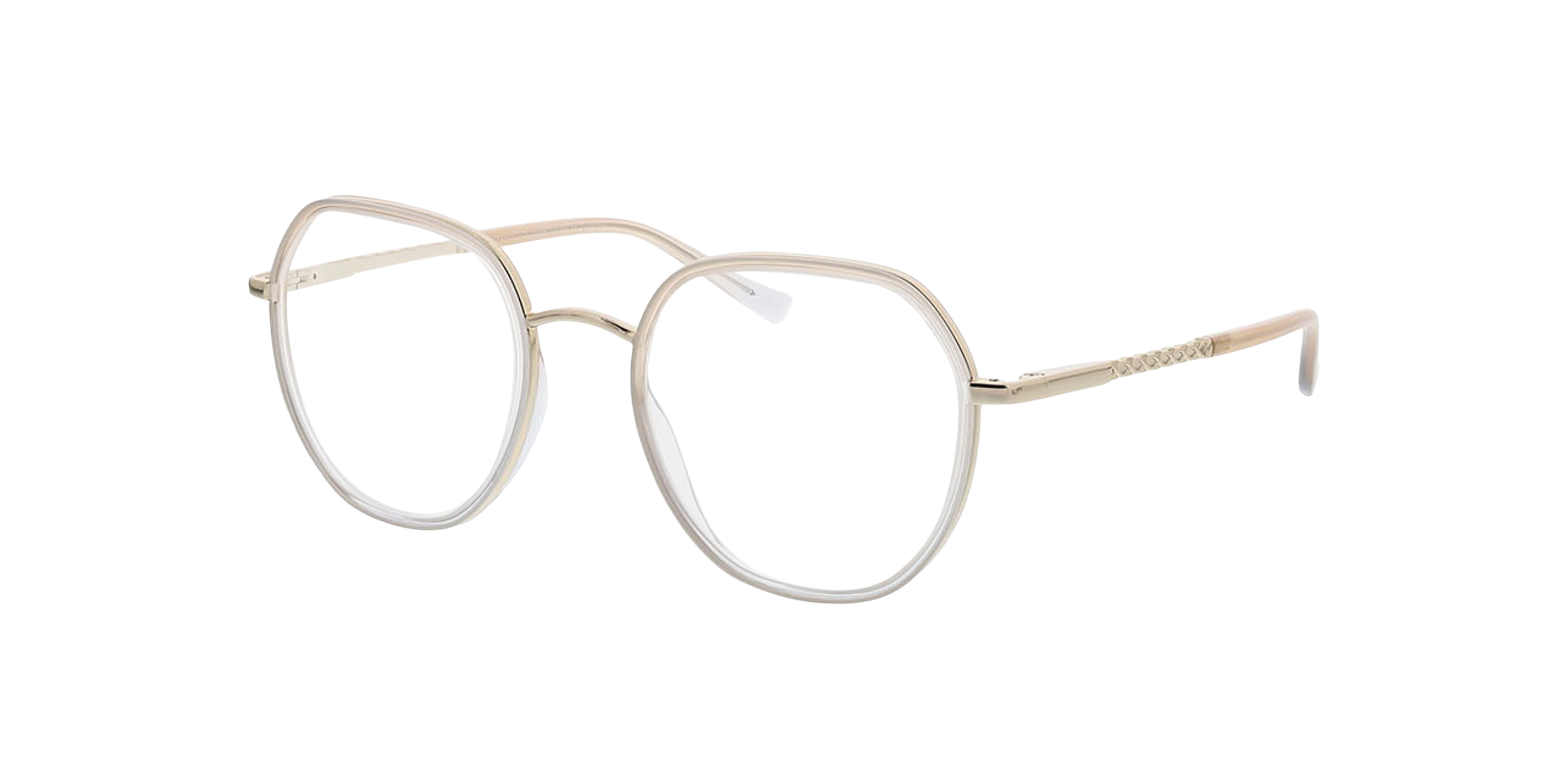 Ellen Gradiënt beige  &  lichtgoud MetaalEyeglass Frames van B24, Hoekweergave