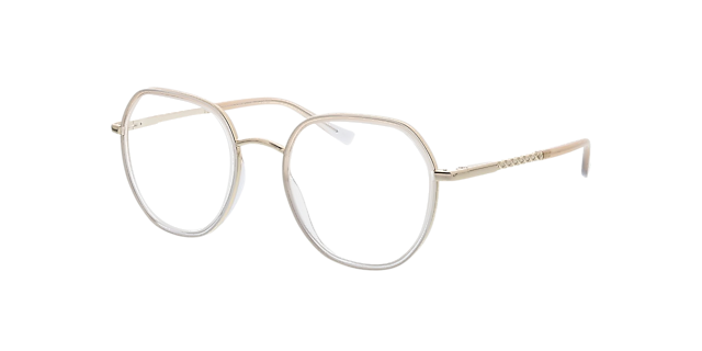 Ellen Gradient Beige  &  Light Gold MetallEyeglass Frames von B24, Dreiviertelansicht