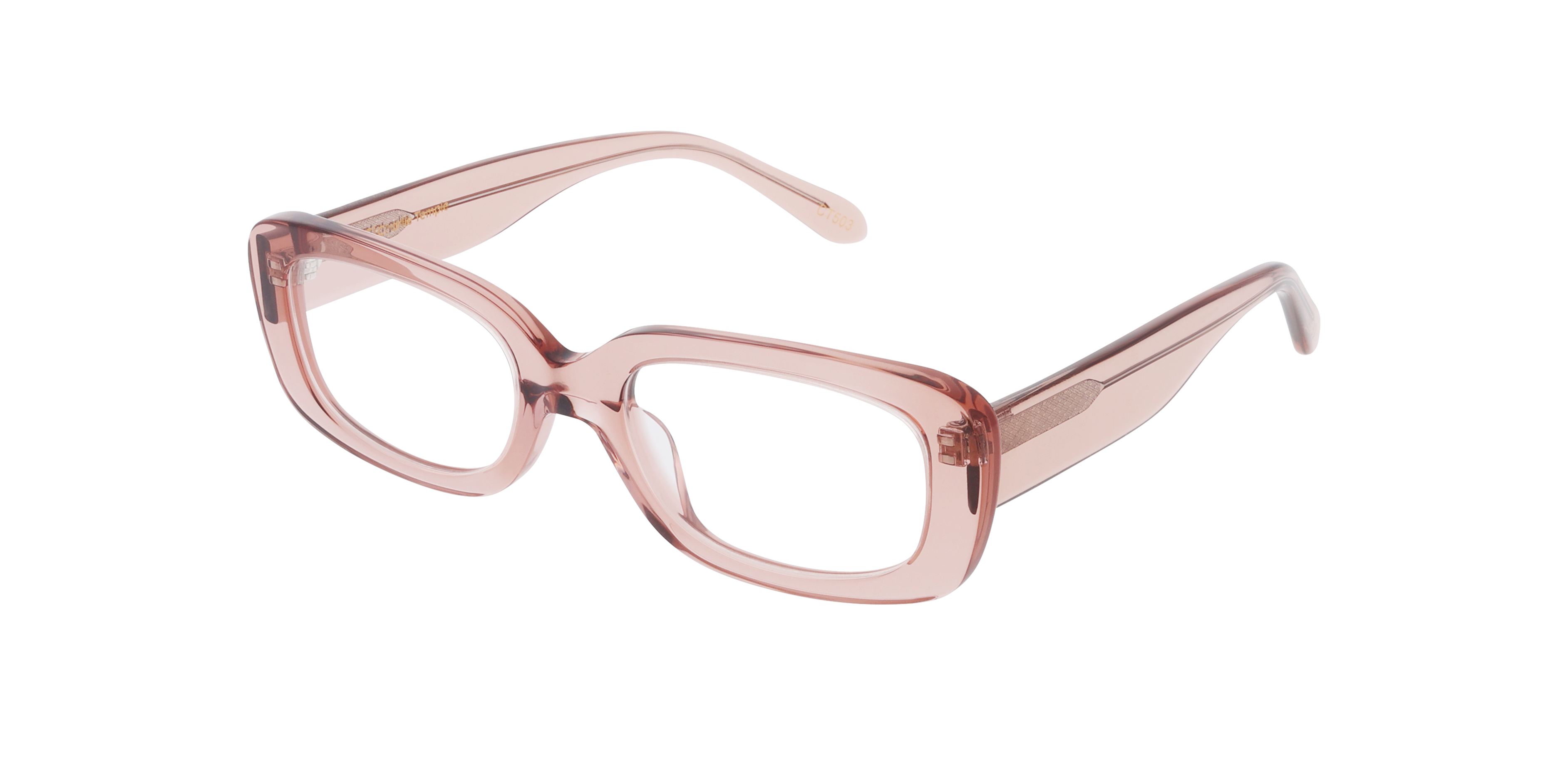 Maddy Crystal Rosewood AcetatEyeglass Frames von B24, Dreiviertelansicht