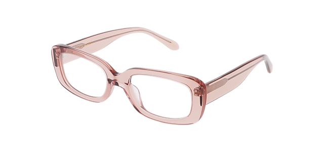 Maddy Crystal Rosewood AcetatEyeglass Frames von B24, Dreiviertelansicht