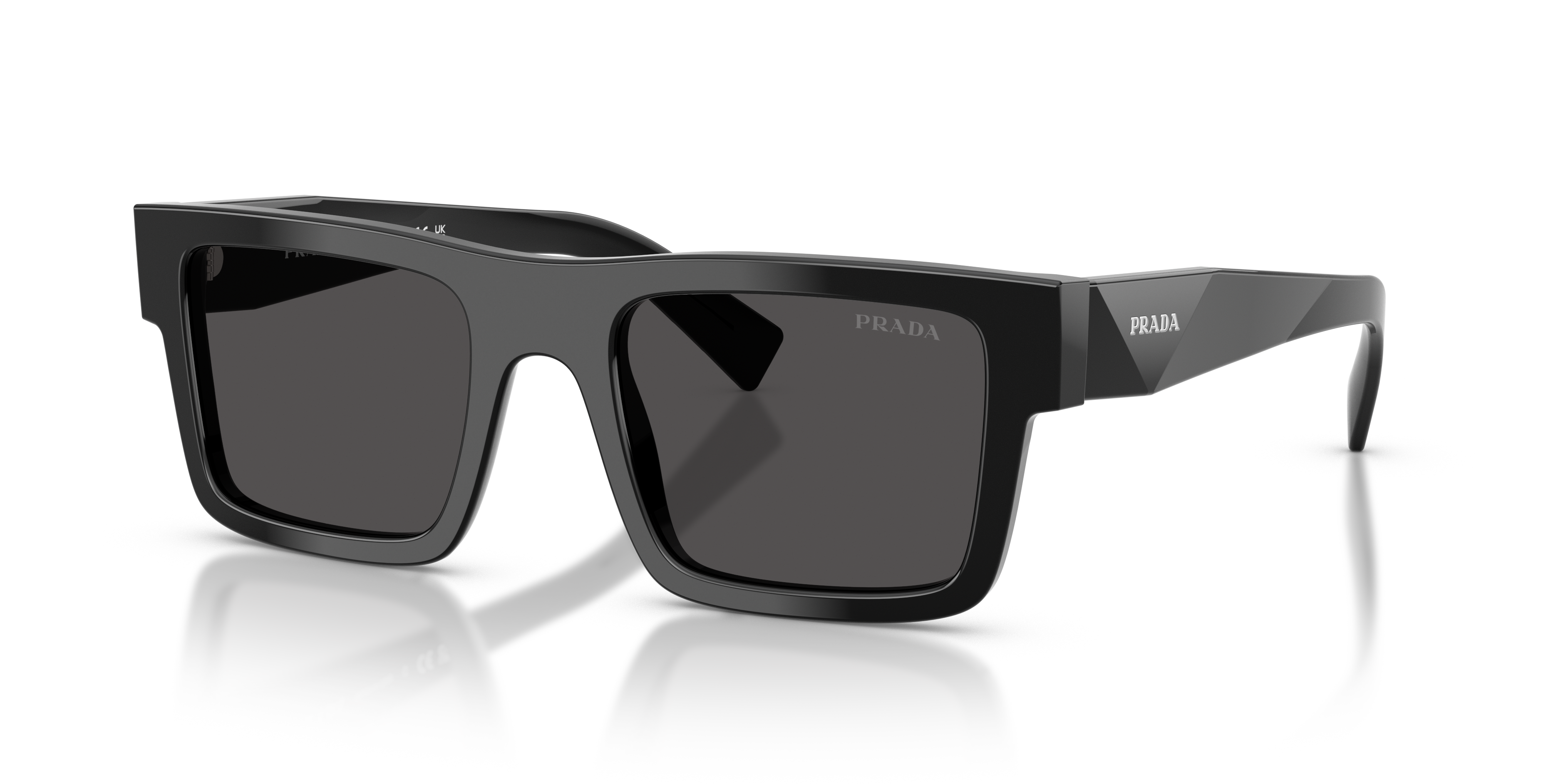 PR 19WS Schwarz AcetatSunglass Frames von B24, Dreiviertelansicht