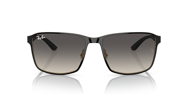 RB3721 Zwart op goud MetaalSunglass Frames van B24, Vooraanzicht