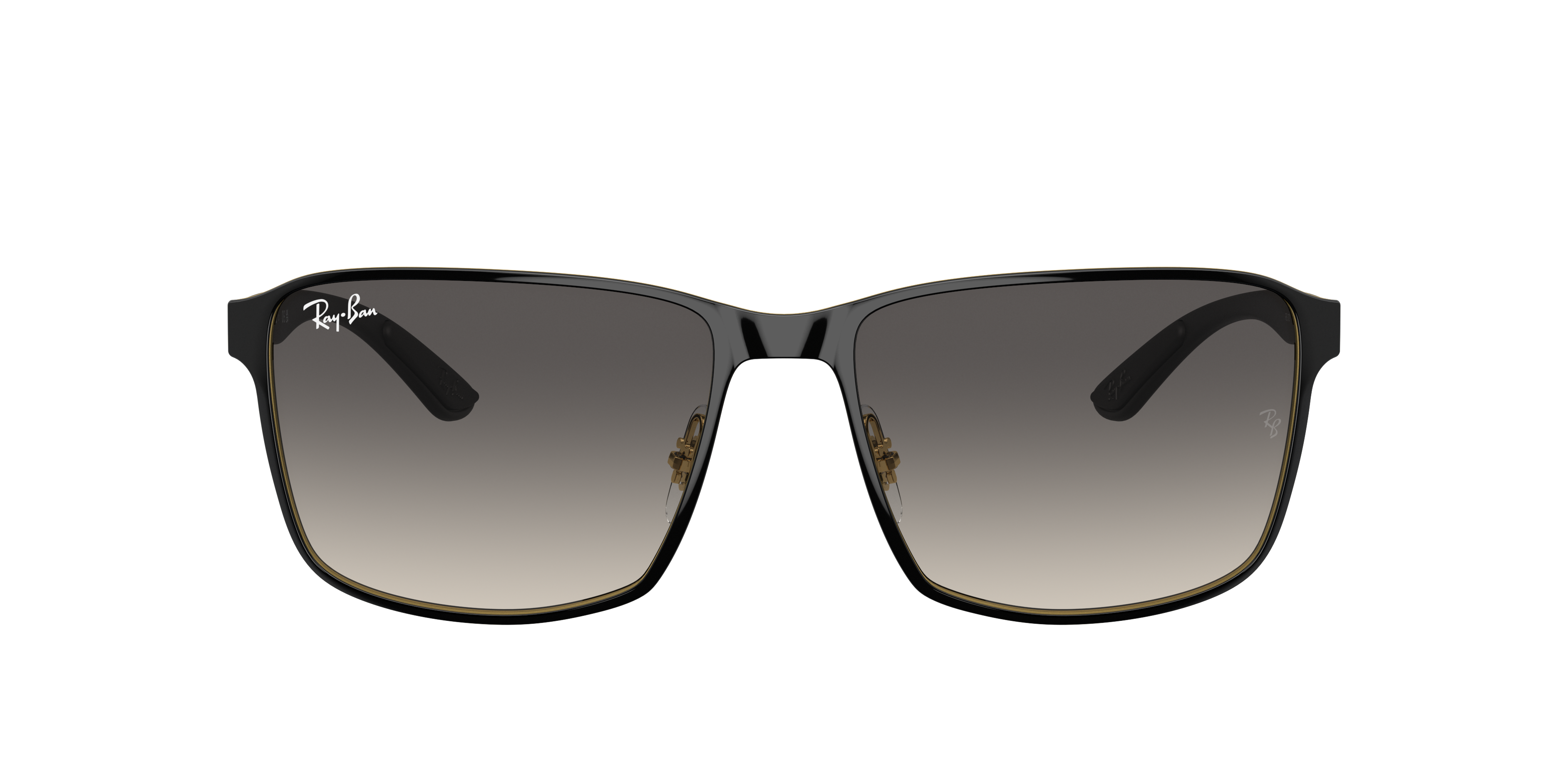 RB3721 Zwart op goud MetaalSunglass Frames van B24, met getinte lenzen