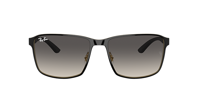 RB3721 Zwart op goud MetaalSunglass Frames van B24, met getinte lenzen