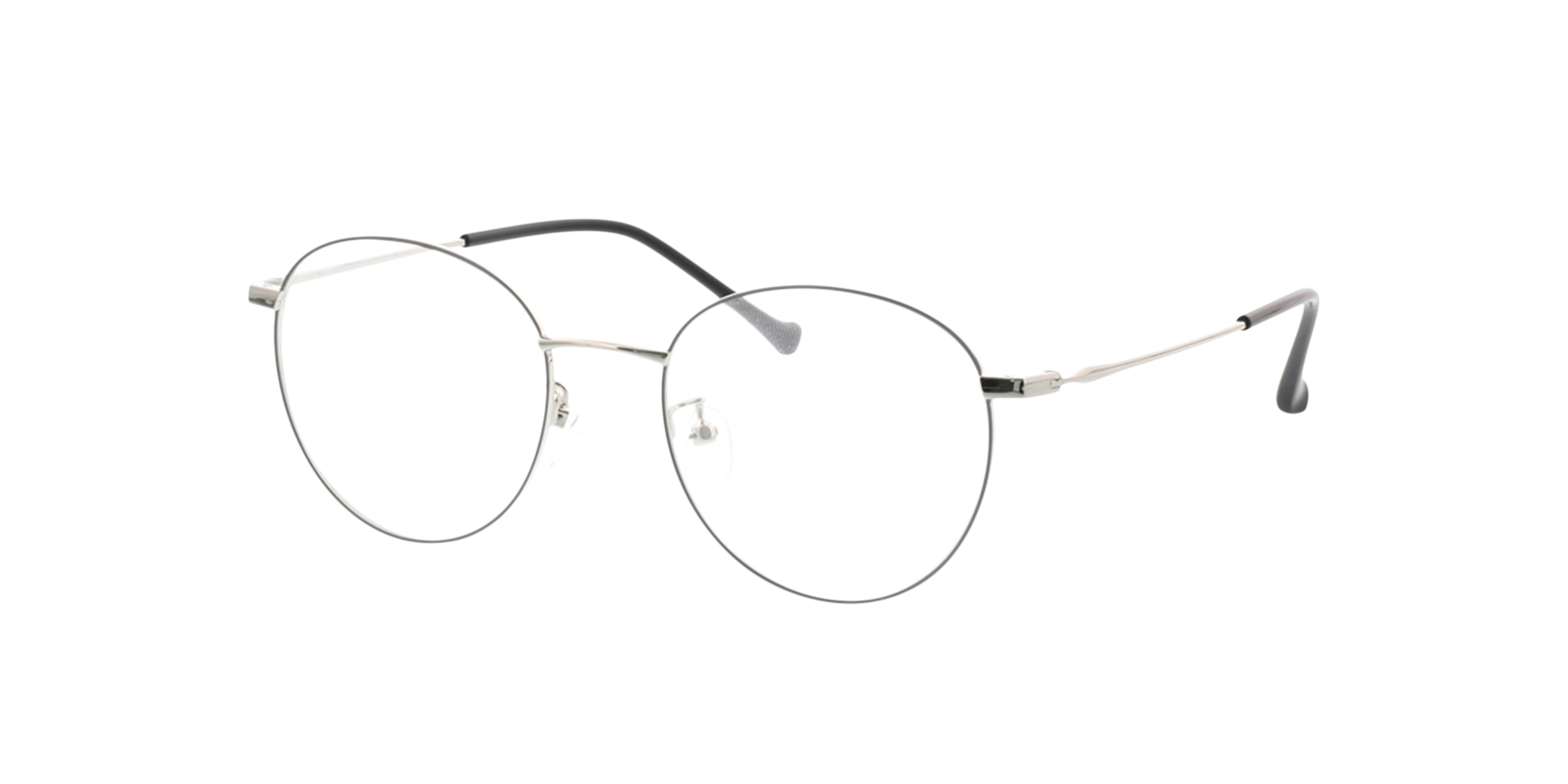 Charlottenburg Zwart & Zilver MetaalEyeglass Frames van B24, Hoekweergave