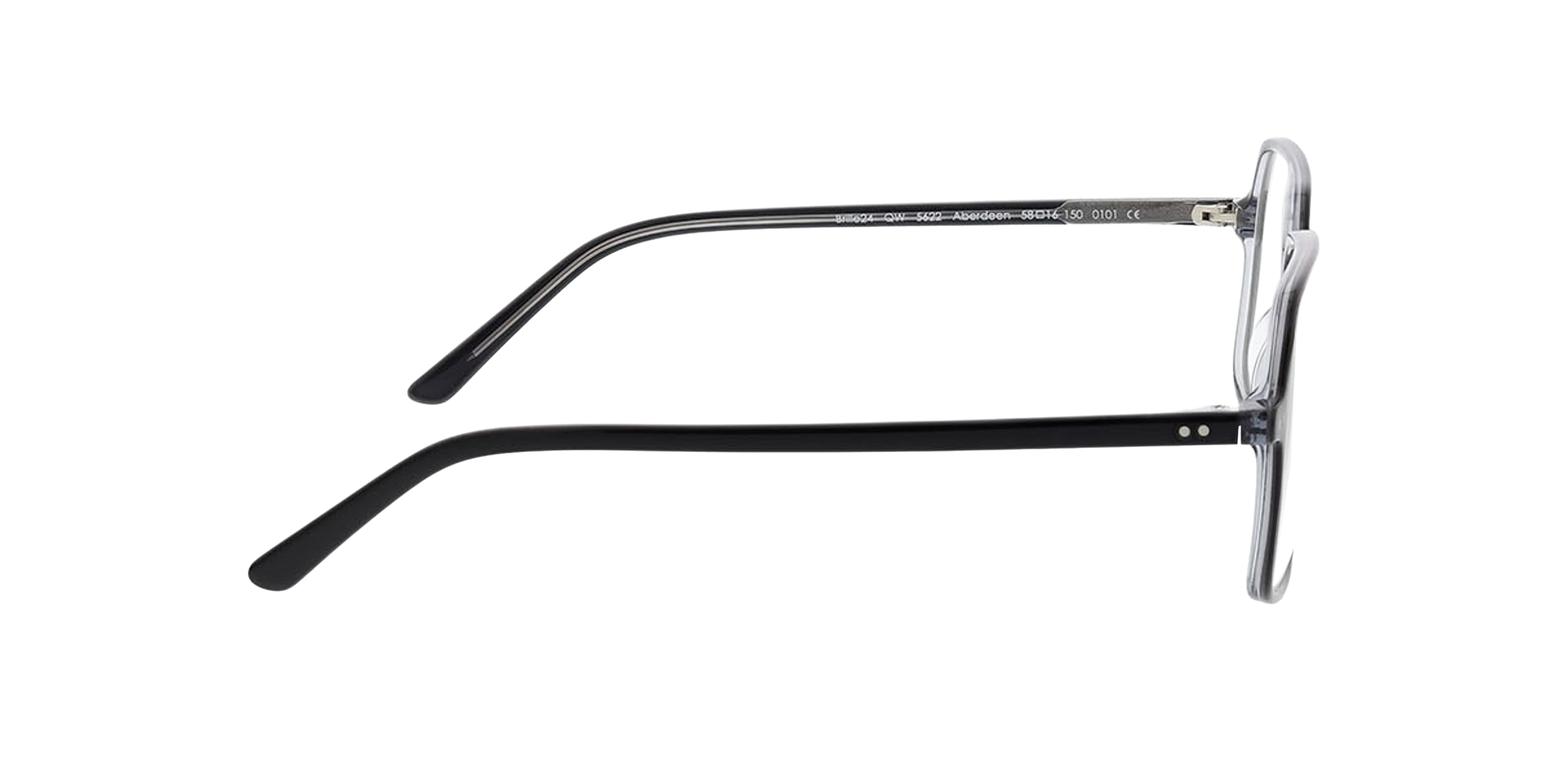 Aberdeen Trilayer Black AcetatEyeglass Frames von B24, Seitenansicht