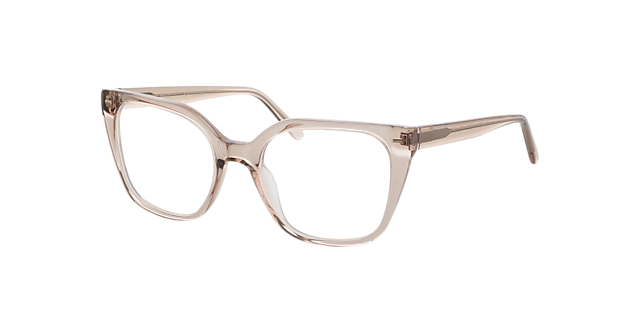 Beverly Crystal Nude  &  Satin Gold AcetatEyeglass Frames von B24, Dreiviertelansicht