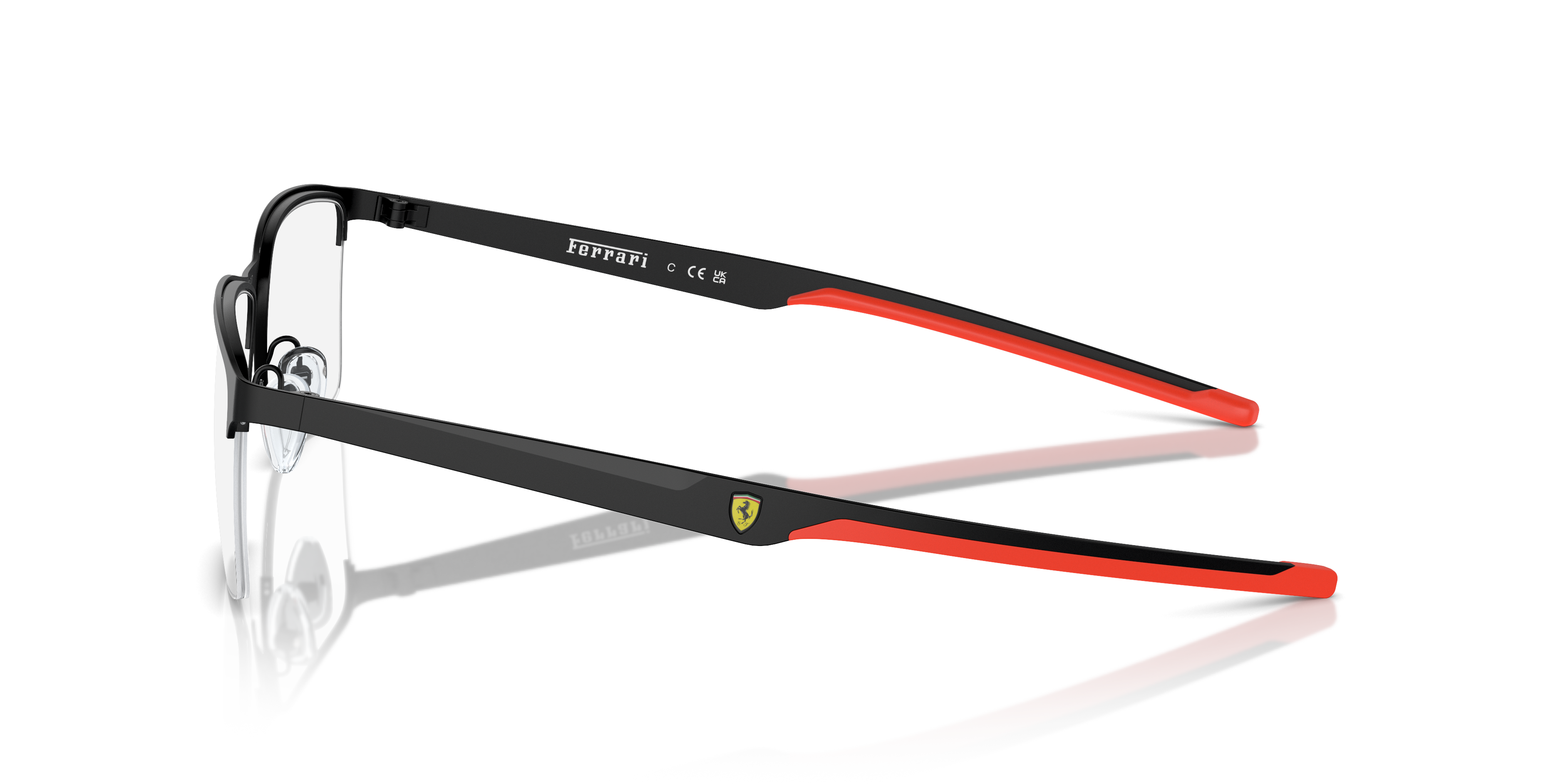 FZ7003 Matt Schwarz MetallEyeglass Frames von B24, Seitenansicht