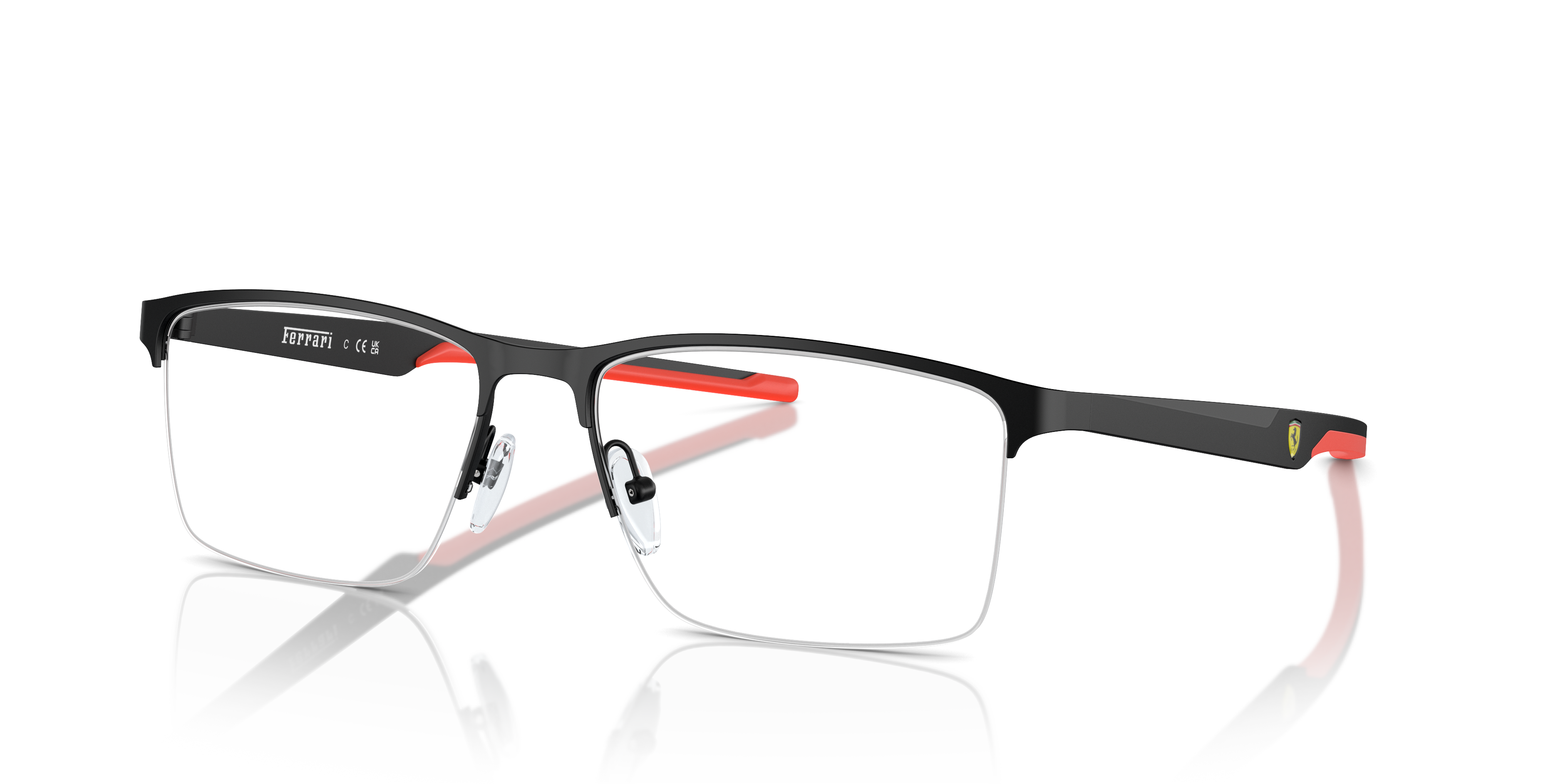 FZ7003 Matt Schwarz MetallEyeglass Frames von B24, Dreiviertelansicht