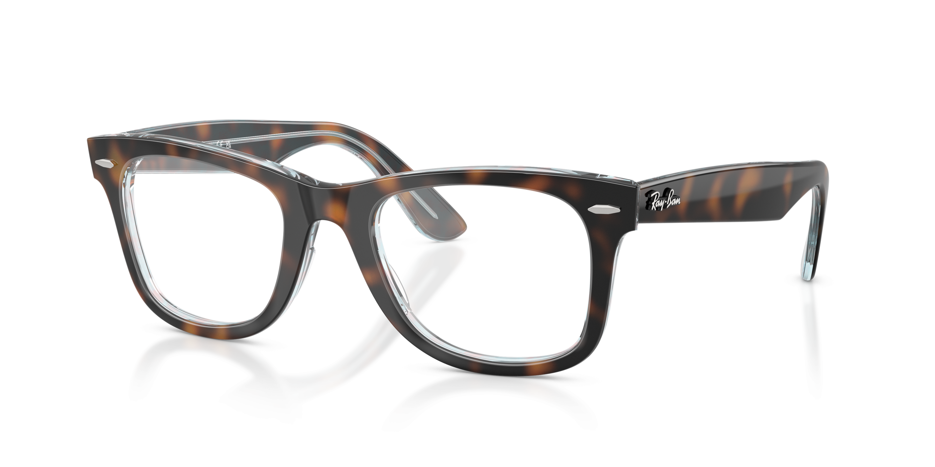 RB4340V Dark Havana On Multicolor KunststofEyeglass Frames van B24, Hoekweergave
