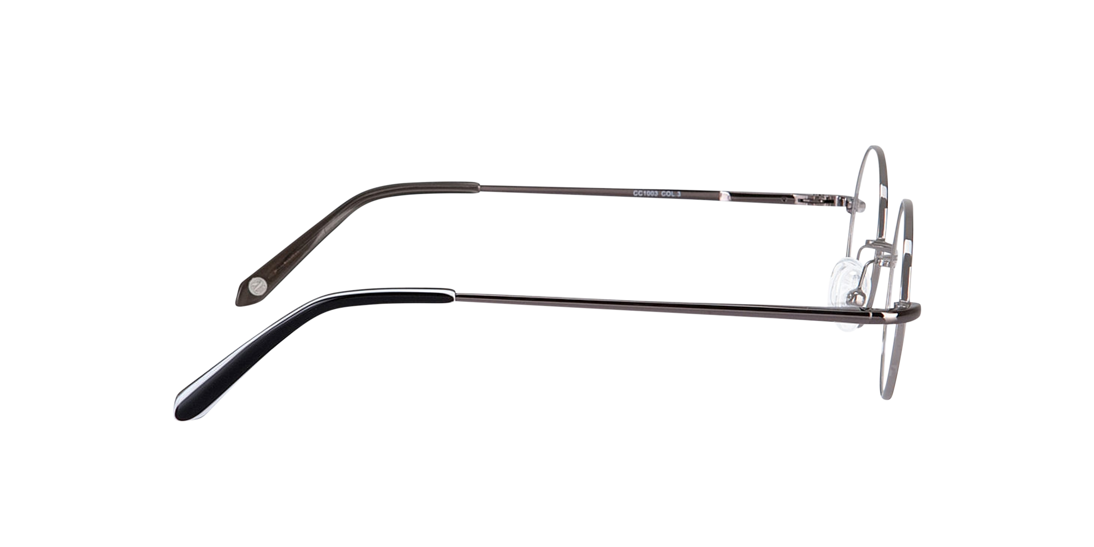 Cary Anthrazitgrau MetallEyeglass Frames von B24, Seitenansicht