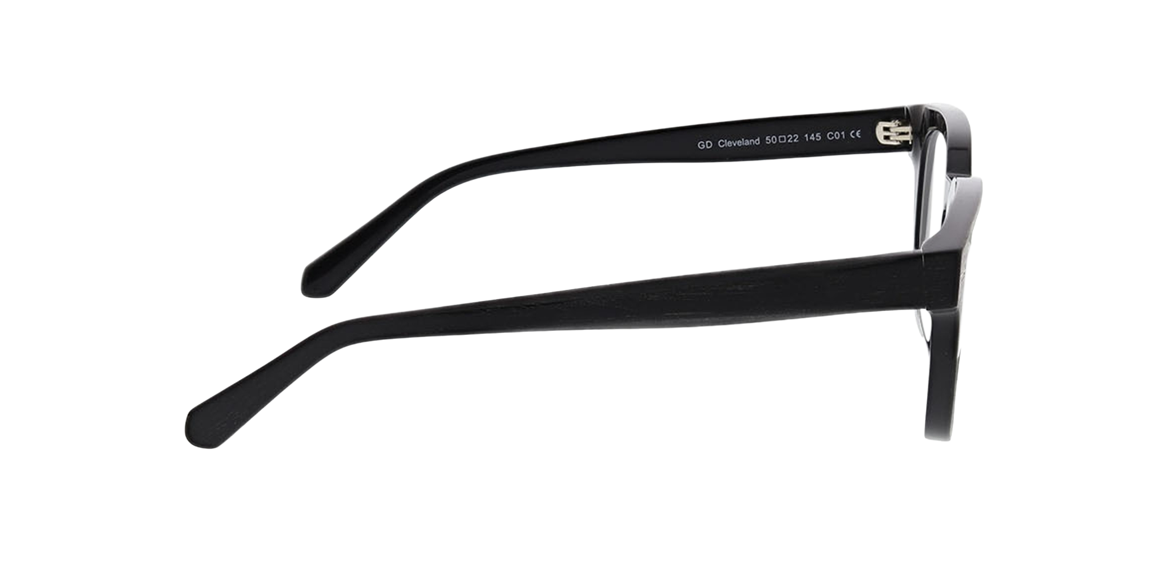 Cleveland Schwarz AcetatEyeglass Frames von B24, Seitenansicht