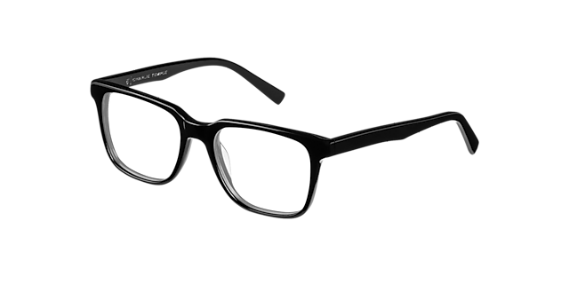 Balthazar Jet Black AcetaatEyeglass Frames van B24, Hoekweergave