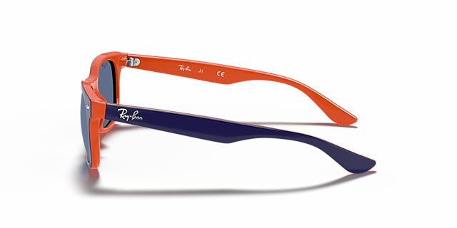 RB9052S Blauw op Oranje KunststofSunglass Frames van B24, Zijaanzicht