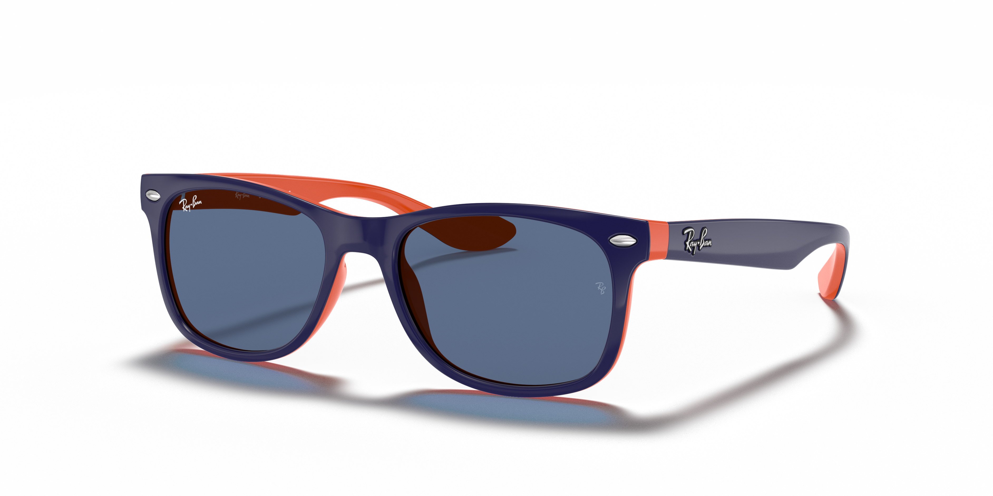 RB9052S Blau auf Orange KunststoffSunglass Frames von B24, Dreiviertelansicht