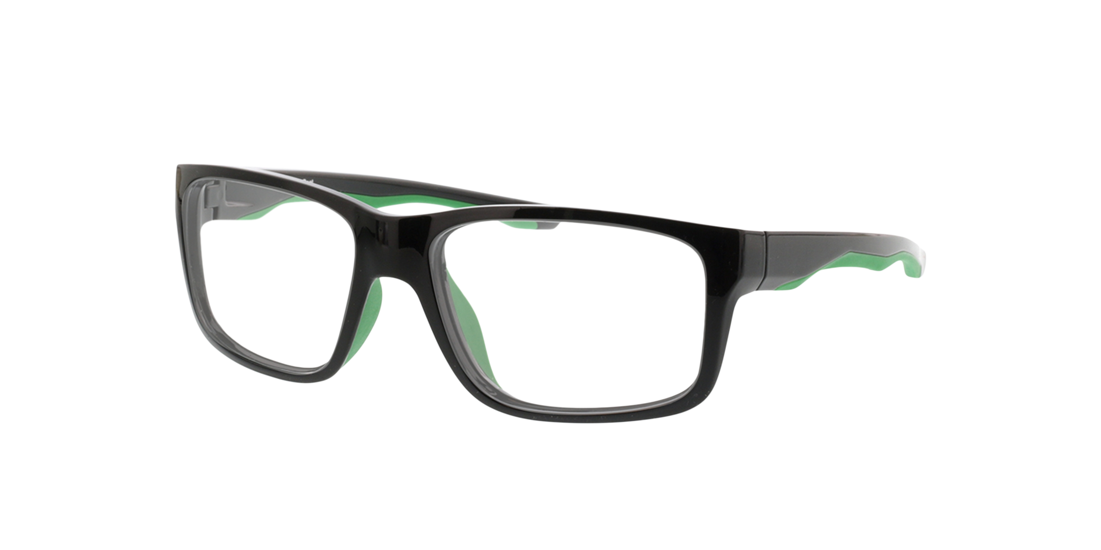 Beat Schwarz & Grün KunststoffEyeglass Frames von B24, Dreiviertelansicht