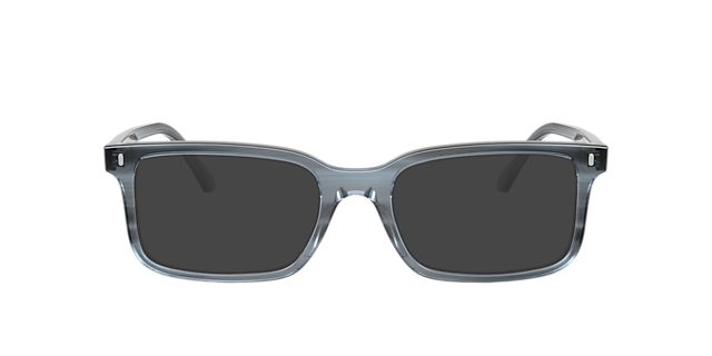 RB5445 Striped Blue AcetaatEyeglass Frames van B24, met getinte lenzen