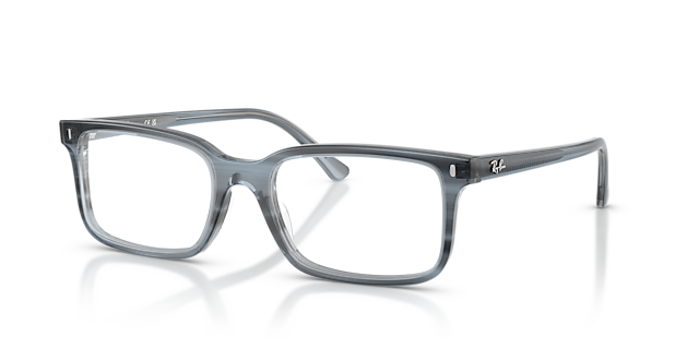 RB5445 Striped Blue AcetaatEyeglass Frames van B24, Hoekweergave