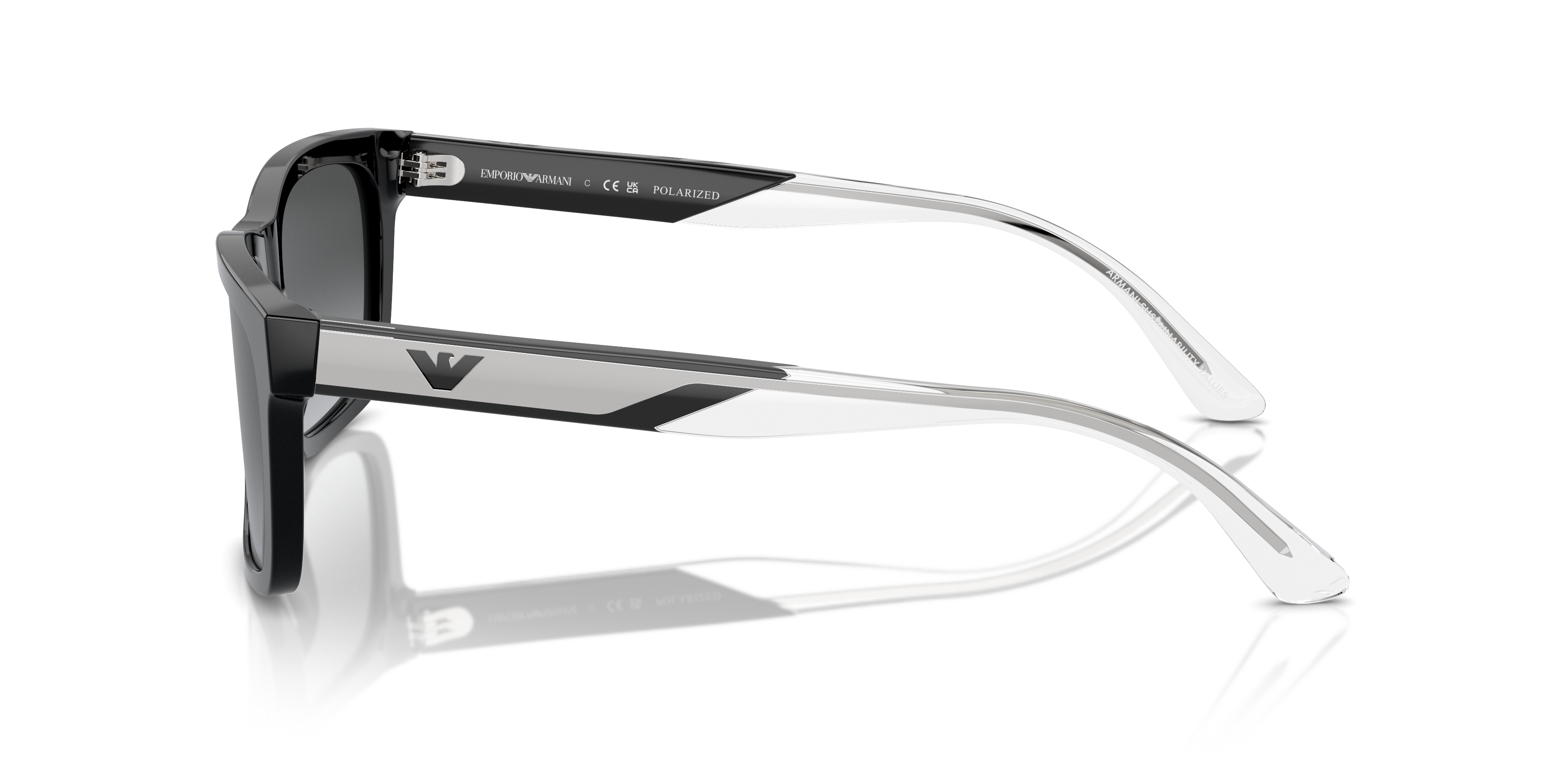 EA4224 Glanzend zwart AcetaatSunglass Frames van B24, Zijaanzicht