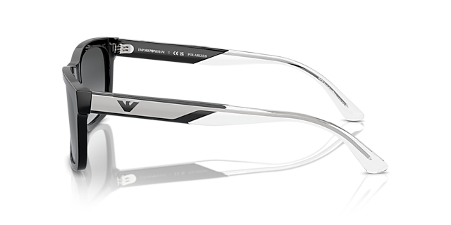 EA4224 Glanzend zwart AcetaatSunglass Frames van B24, Zijaanzicht