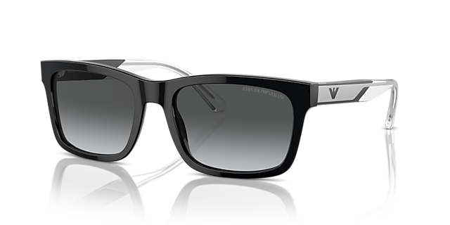 EA4224 Glanzend zwart AcetaatSunglass Frames van B24, Hoekweergave