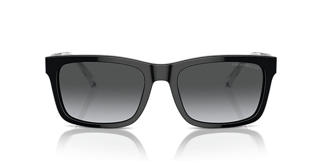 EA4224 Glanzend zwart AcetaatSunglass Frames van B24, Vooraanzicht