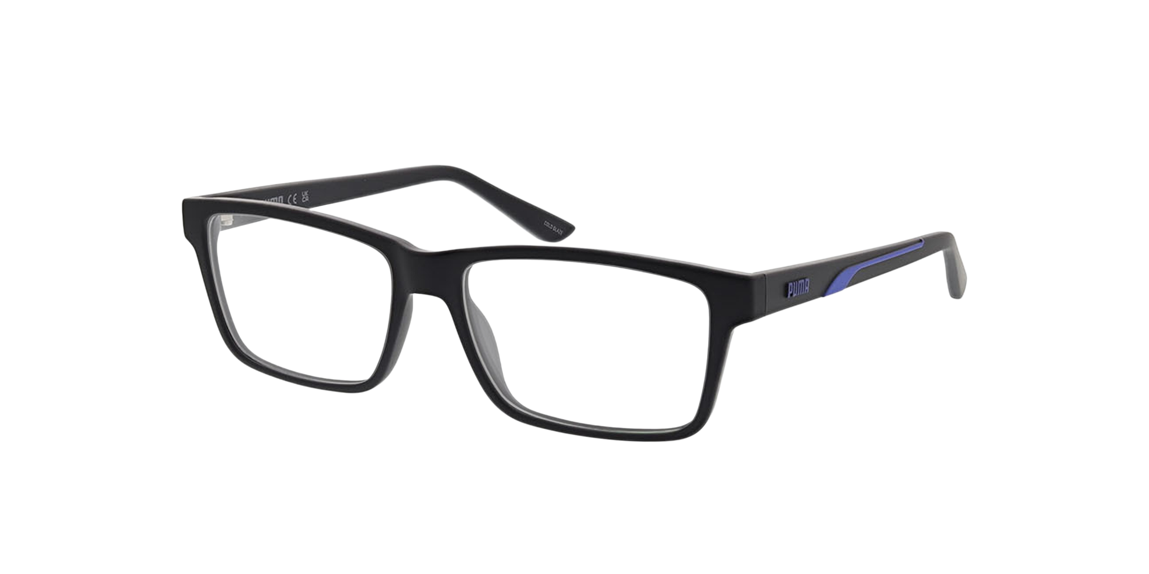 PU0471O Zwartmat KunststofEyeglass Frames van B24, Hoekweergave