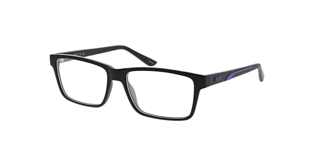 PU0471O Zwartmat KunststofEyeglass Frames van B24, Hoekweergave