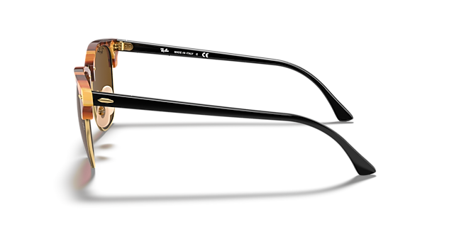 Clubmaster Fleck Bruin Havana AcetaatSunglass Frames van B24, Zijaanzicht