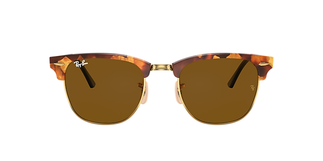 Clubmaster Fleck Bruin Havana AcetaatSunglass Frames van B24, met getinte lenzen