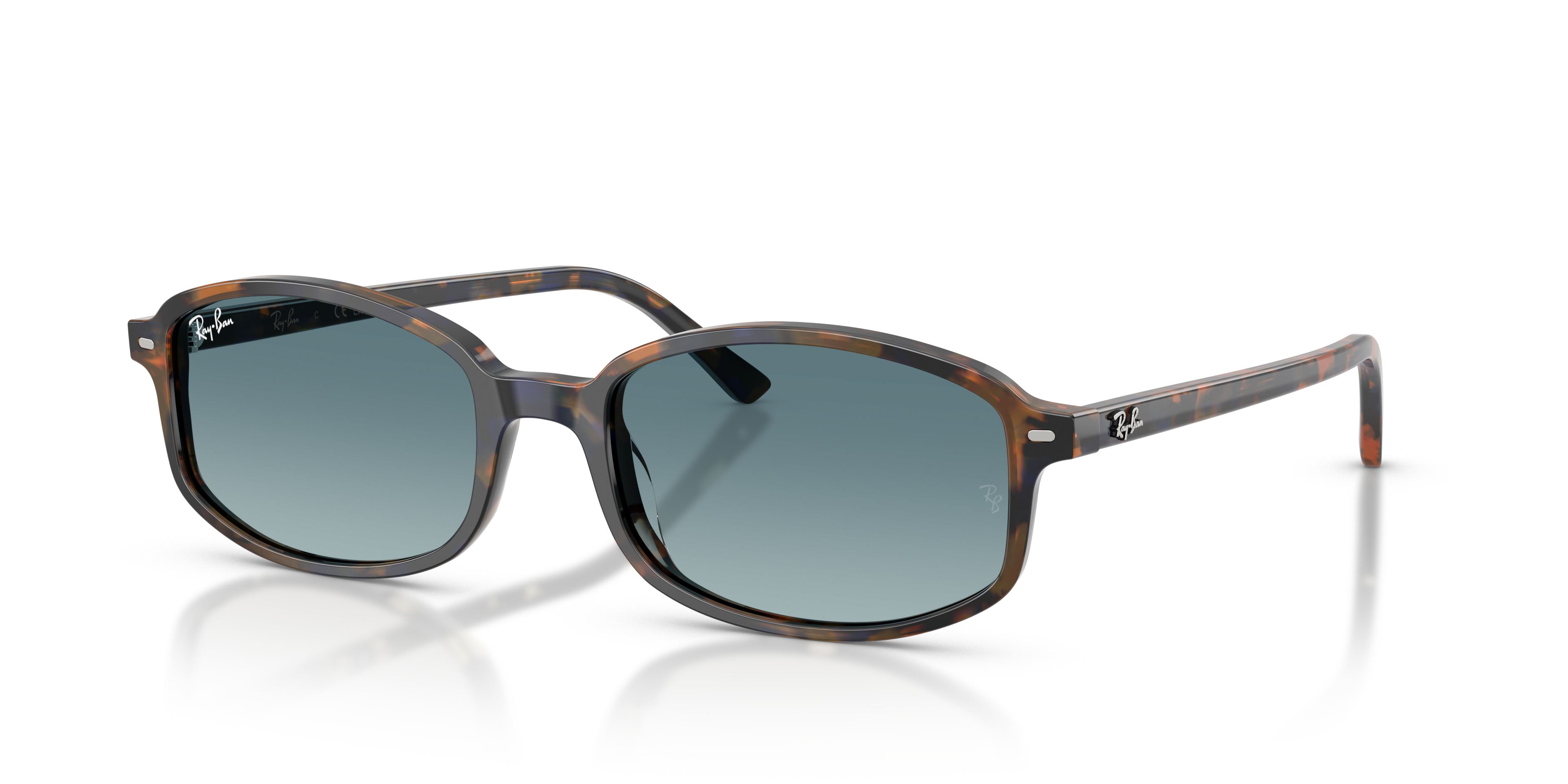 RB2232 Gelb & Blau Havana AcetatSunglass Frames von B24, Dreiviertelansicht