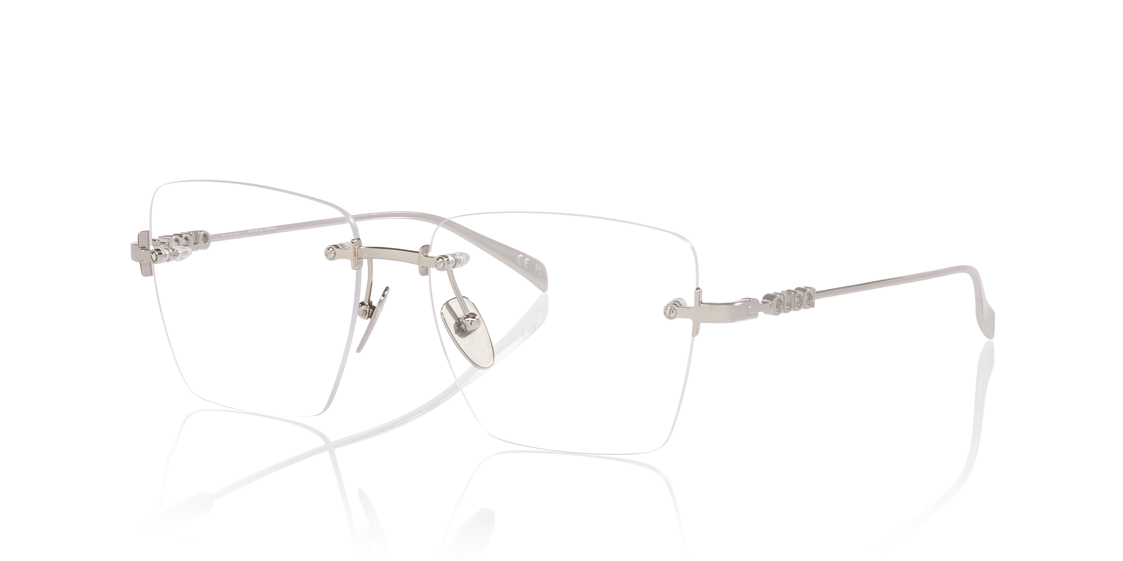 GG1938O Zilver MetaalEyeglass Frames van B24, Hoekweergave