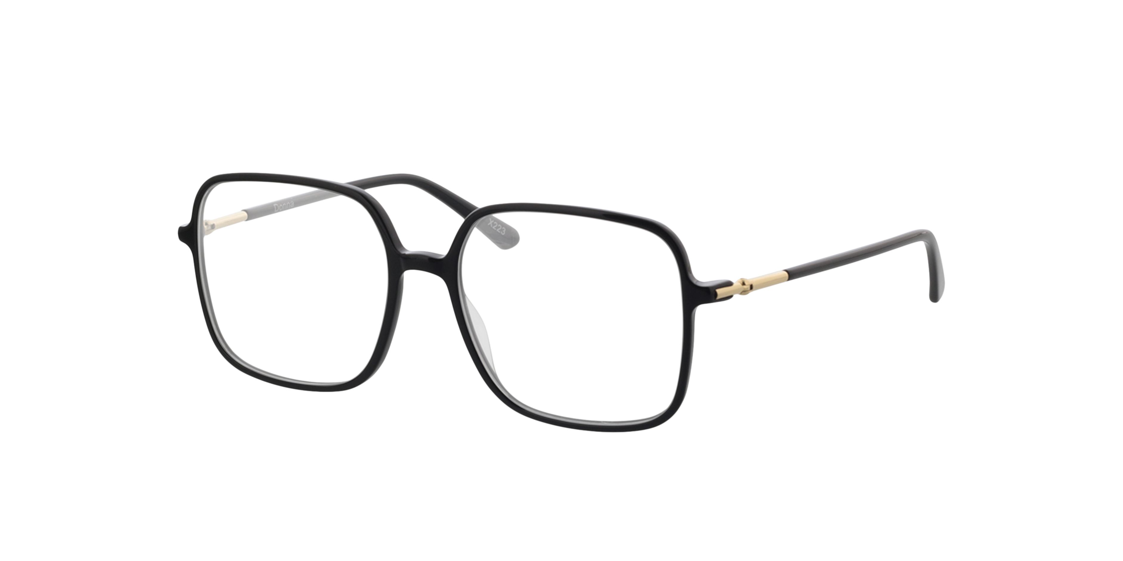 Donna Schwarz AcetatEyeglass Frames von B24, Dreiviertelansicht