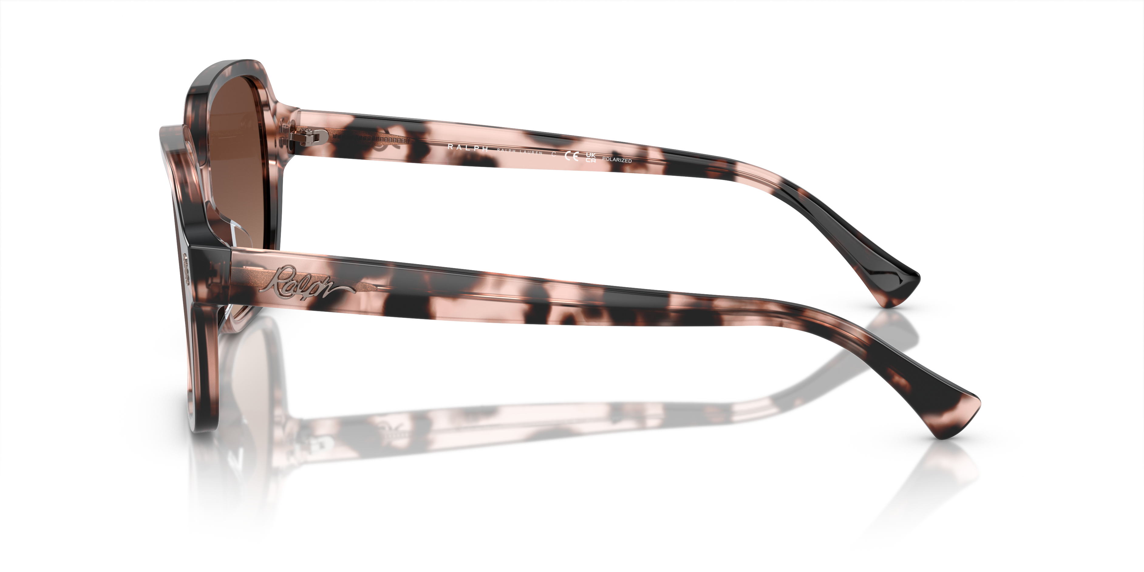 RA5304U Glanzend Roze Havana AcetaatSunglass Frames van B24, Zijaanzicht