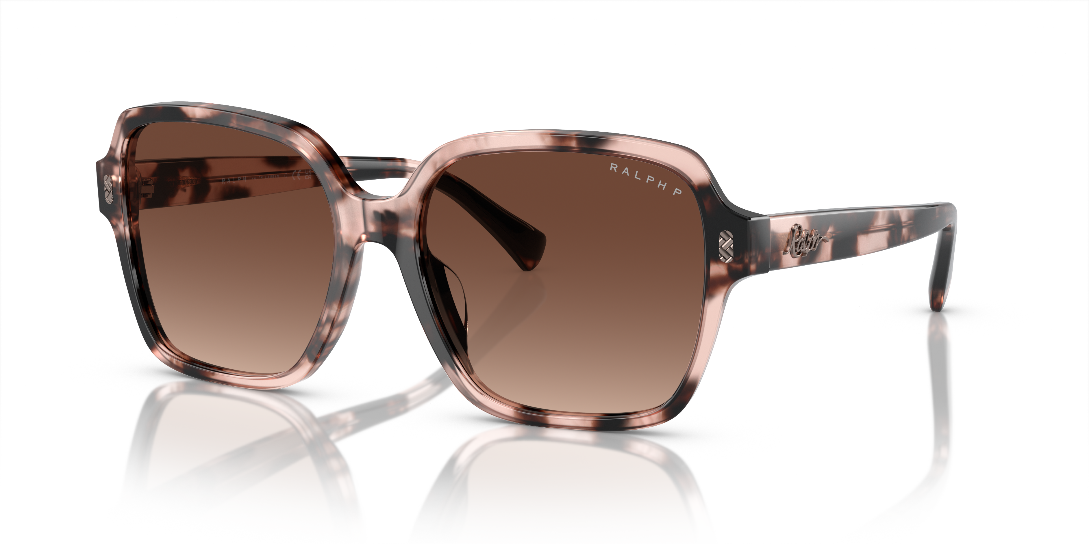 RA5304U Glanzend Roze Havana AcetaatSunglass Frames van B24, Hoekweergave