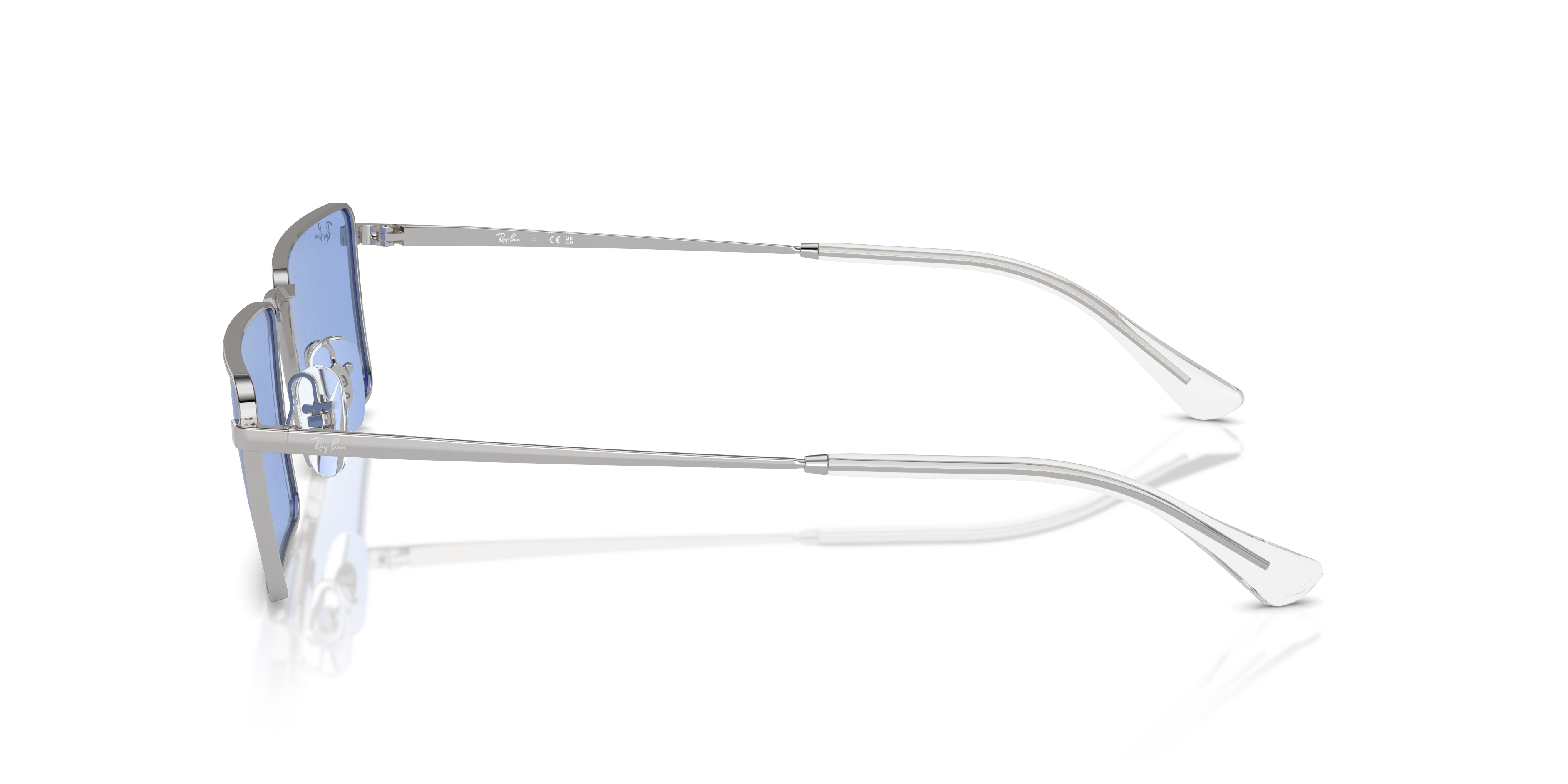 RB3741 Zilver MetaalSunglass Frames van B24, Zijaanzicht