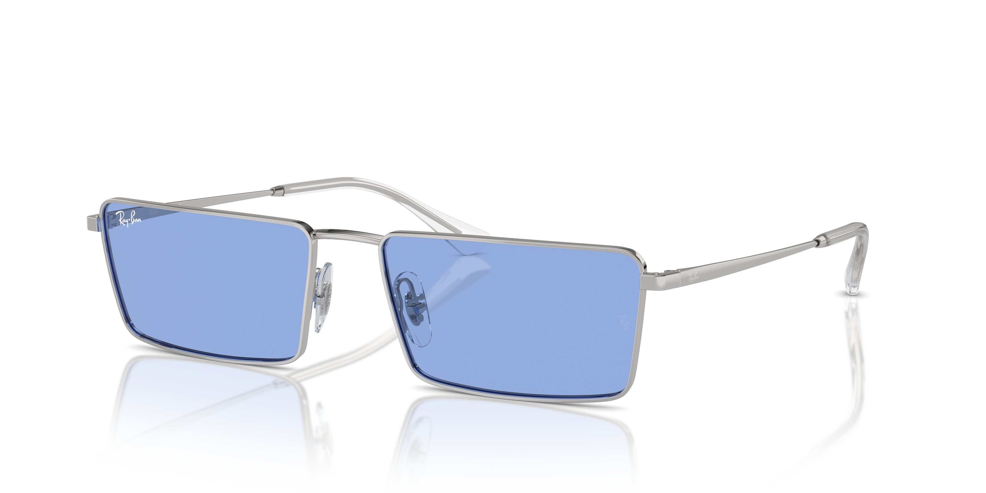 RB3741 Zilver MetaalSunglass Frames van B24, Hoekweergave
