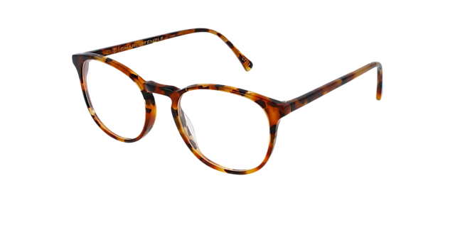 Neil Chestnut Tortoise AcetaatEyeglass Frames van B24, Hoekweergave