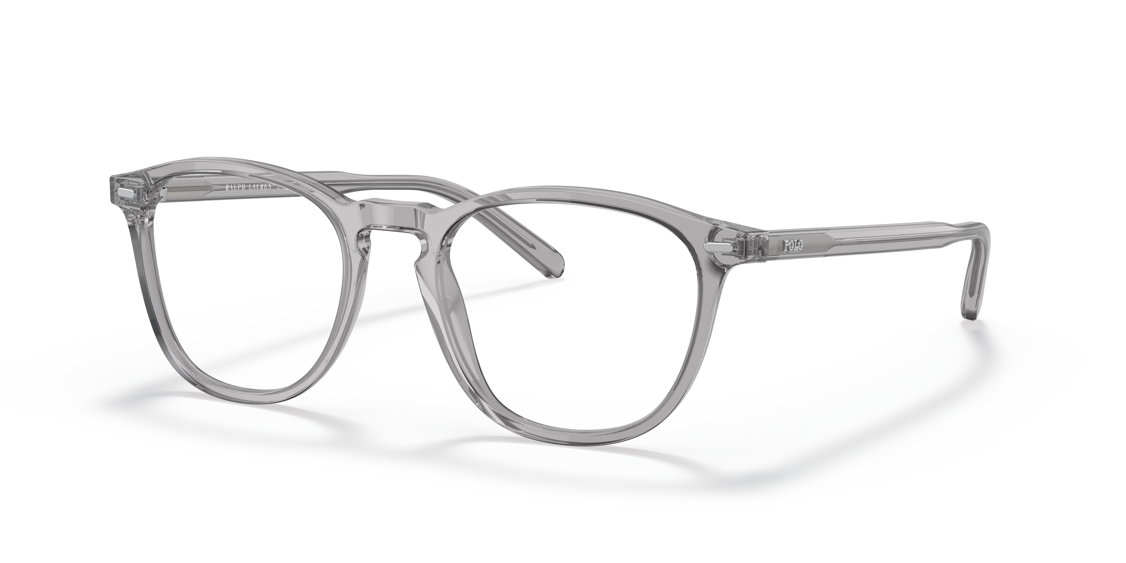 PH2247 Glanzend transparant grijs AcetaatEyeglass Frames van B24, Hoekweergave