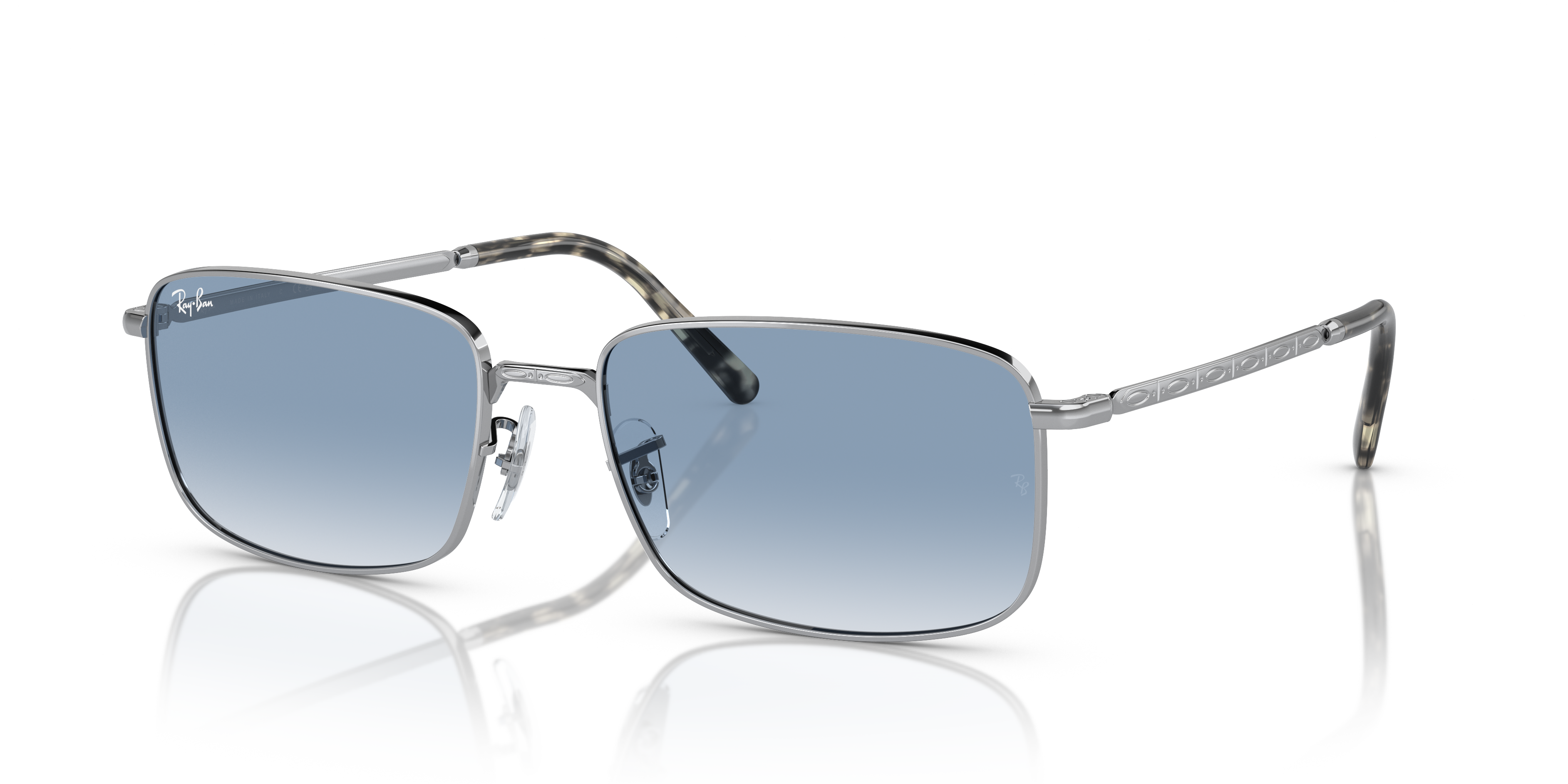 RB3717 Silber MetallSunglass Frames von B24, Dreiviertelansicht